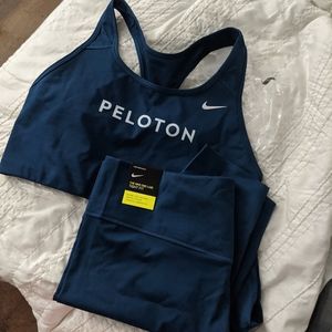 Nike Peloton bra and Non-Peloton matching nike leg